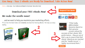 Subscriber landing page call to action