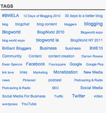 Tag cloud